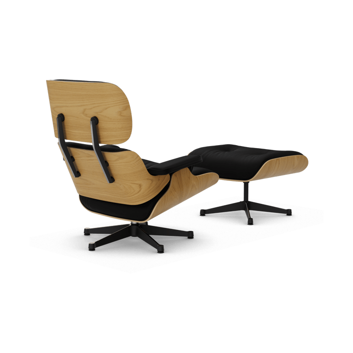 Eames Lounge Chair & Ottoman new dimension, 66 Nero-26 kastanje natural-pol. steel-black Vitra