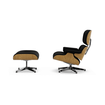 Eames Lounge Chair & Ottoman new dimension - 66 Nero-26 kastanje natural-pol. steel - Vitra