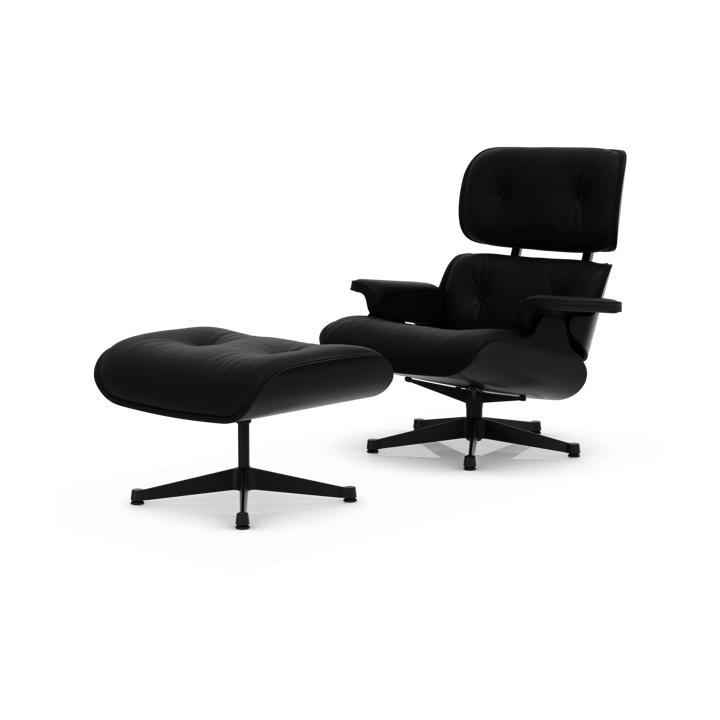 Eames Lounge Chair & Ottoman new dimension - 66 Nero-27 kastanje svart-black steel - Vitra