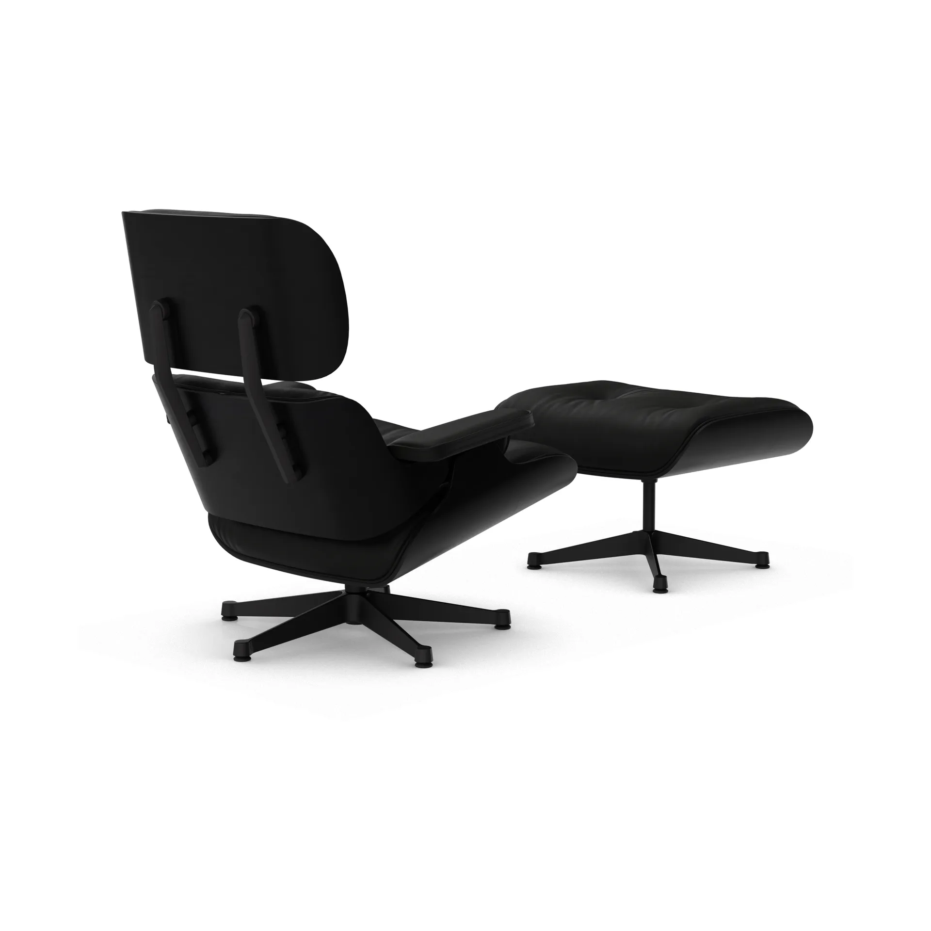 Eames Lounge Chair & Ottoman new dimension, 66 Nero-27 kastanje svart-black steel Vitra