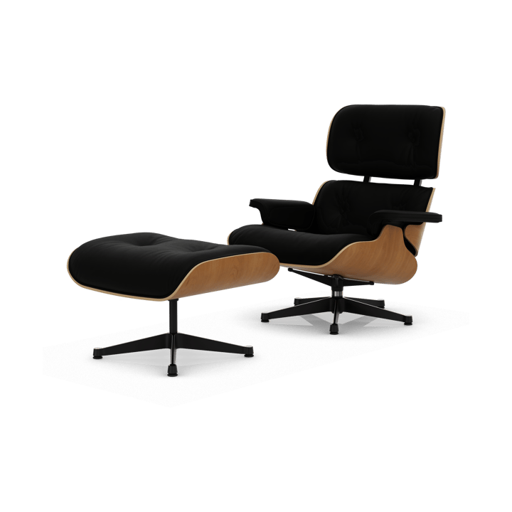 Eames Lounge Chair & Ottoman new dimension - 66 Nero-28 kirsebær natural-pol. stål-black - Vitra