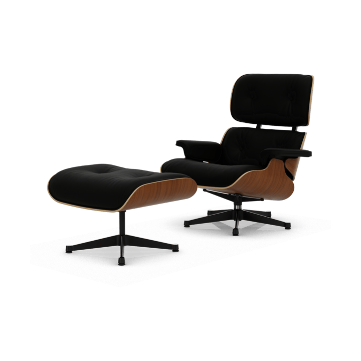 Eames Lounge Chair & Ottoman new dimension - 66 Nero-31 valnøtt natur-pol. steel-black - Vitra