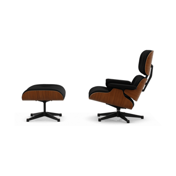 Eames Lounge Chair & Ottoman new dimension - 66 Nero-31 valnøtt natur-pol. steel-black - Vitra