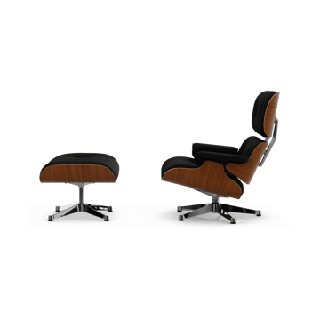 Eames Lounge Chair & Ottoman new dimension - 66 Nero-31 valnøtt naturlig-pol. stål - Vitra