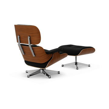 Eames Lounge Chair & Ottoman new dimension - 66 Nero-31 valnøtt naturlig-pol. stål - Vitra