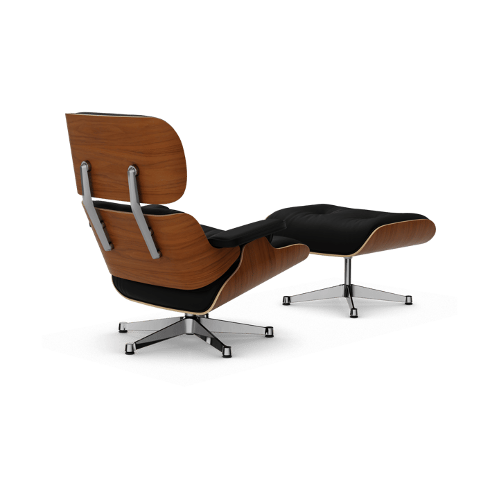 Eames Lounge Chair & Ottoman new dimension, 66 Nero-31 valnøtt naturlig-pol. stål Vitra