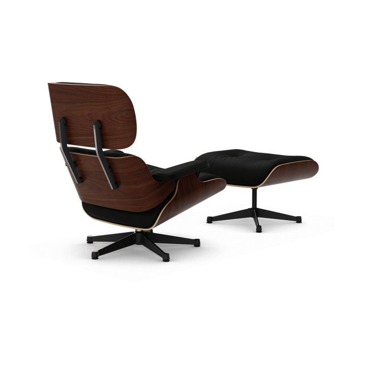 Eames Lounge Chair & Ottoman new dimension, 66 Nero-32 valnøtt mørk-pol. stål-svart Vitra