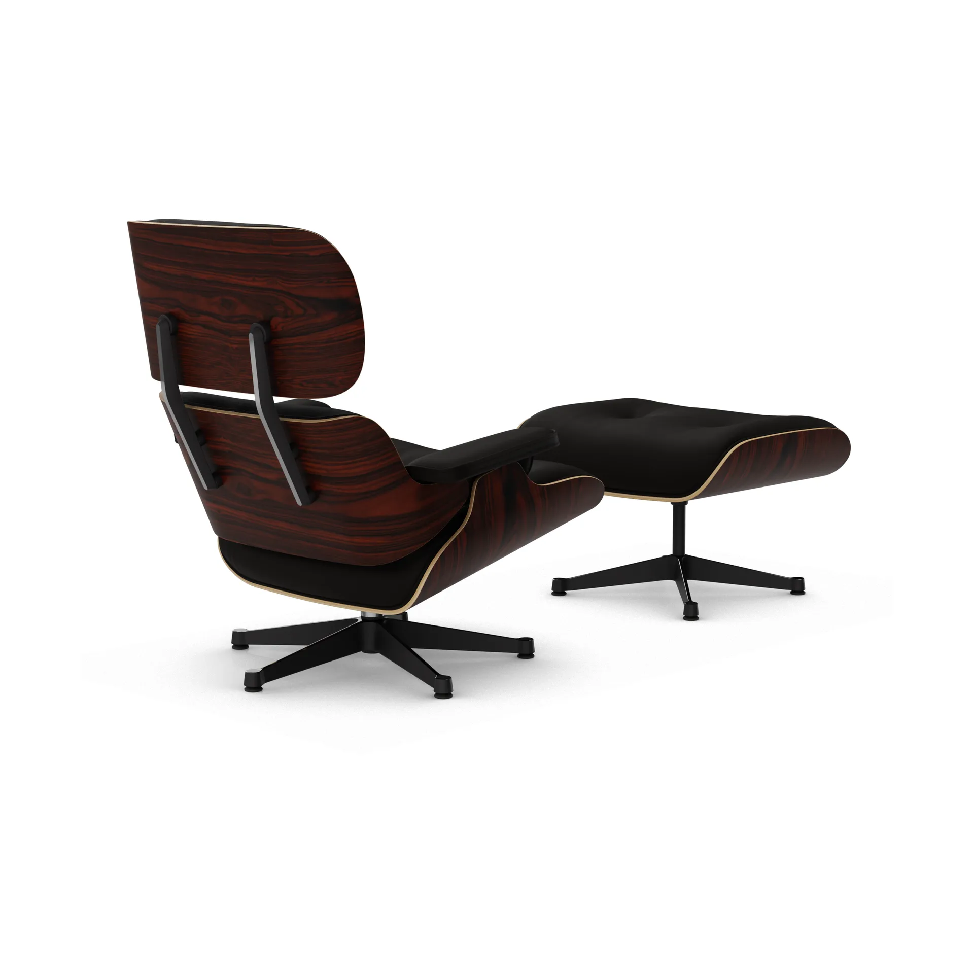 Eames Lounge Chair & Ottoman new dimension, 68 Chocolate-05 santos palisander-pol. steel-black Vitra