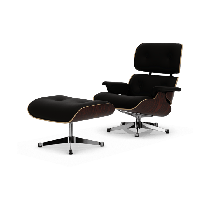 Eames Lounge Chair & Ottoman new dimension - 68 Chocolate-05 santos palisander-pol. steel - Vitra