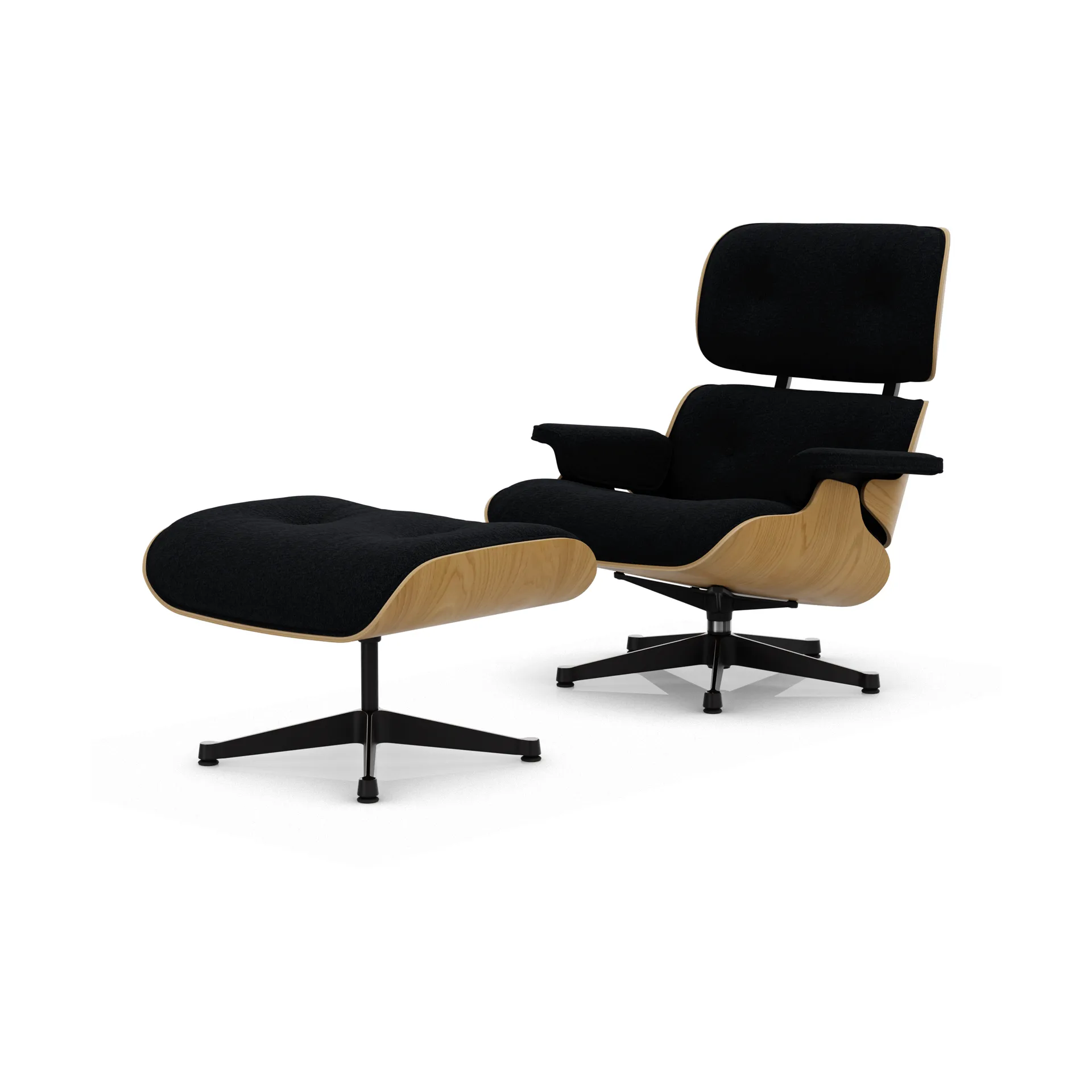 Eames Lounge Chair & Ottoman new dimension, 68 Chocolate-26 kastanje natural-pol. steel-black Vitra