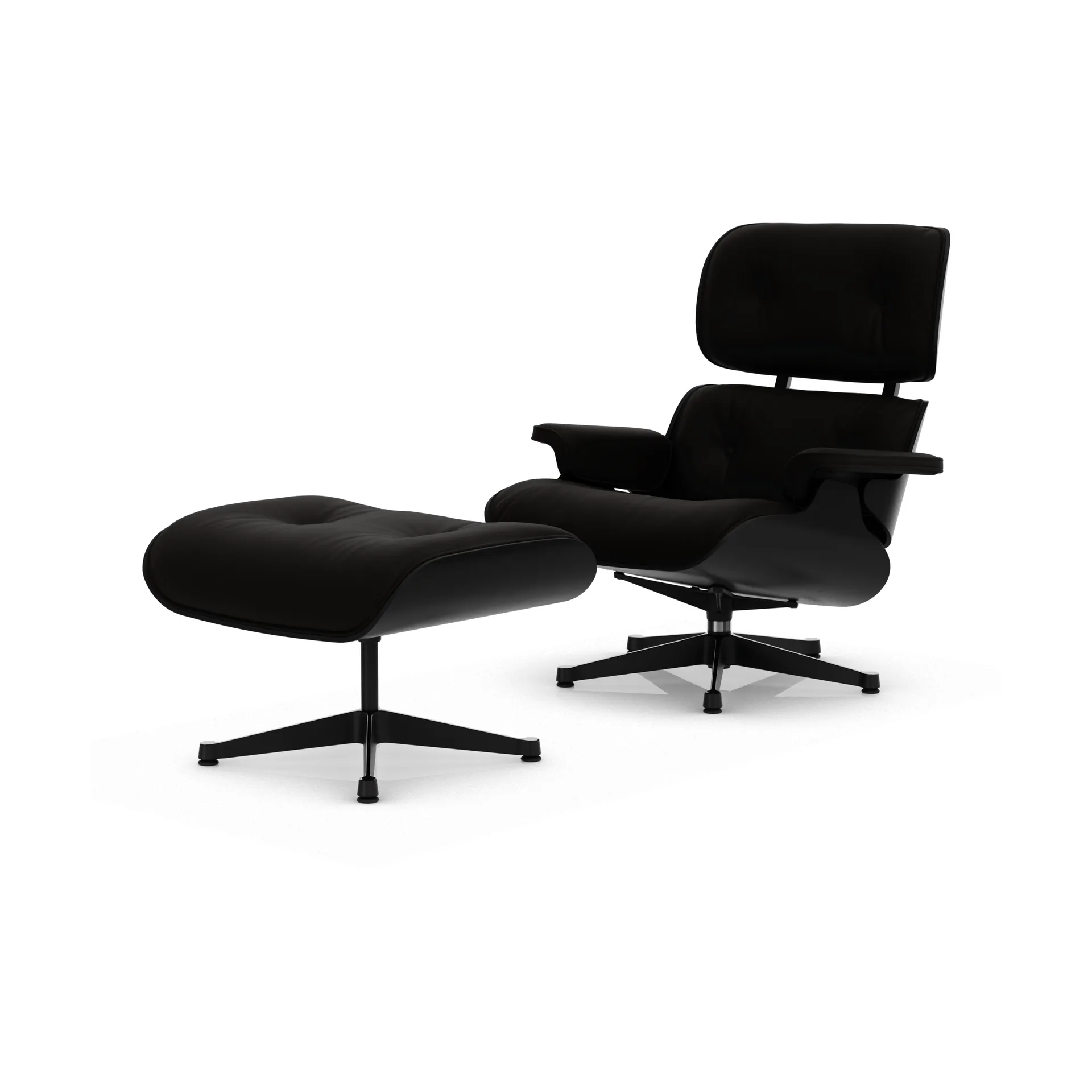 Eames Lounge Chair & Ottoman new dimension, 68 Chocolate-27 kastanje svart-pol. steel-black Vitra