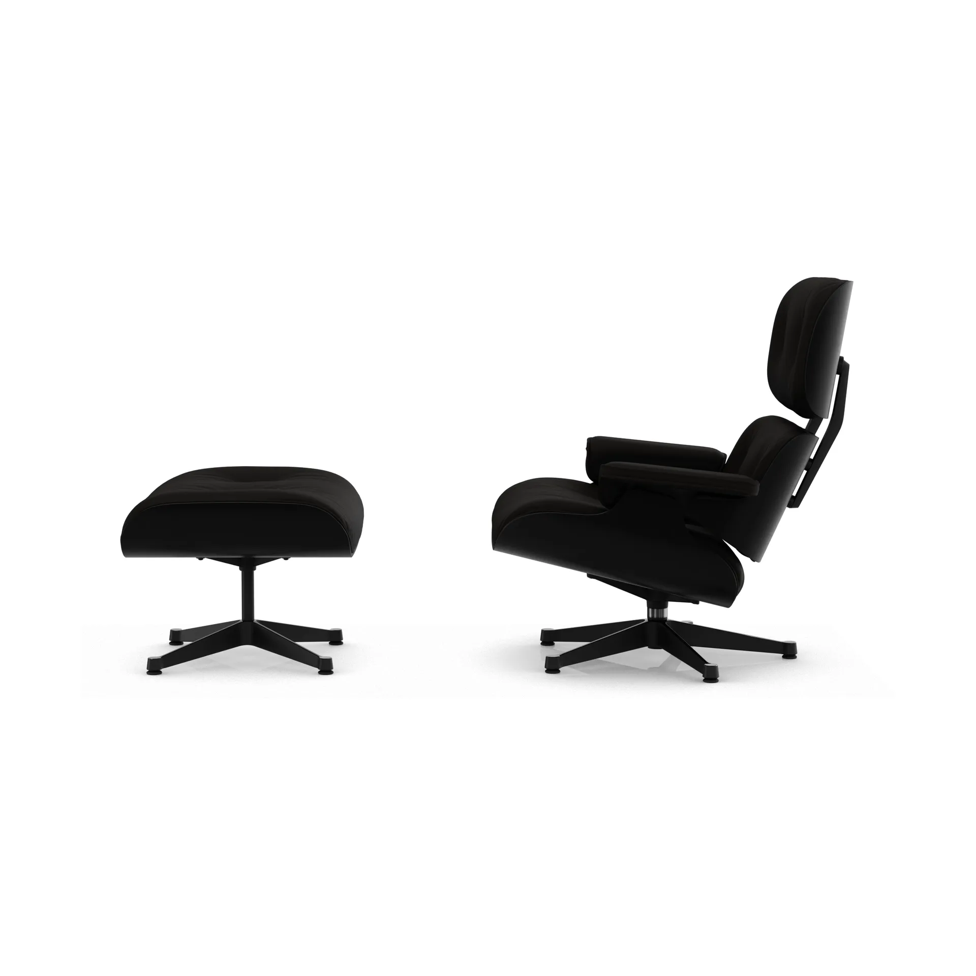 Eames Lounge Chair & Ottoman new dimension, 68 Chocolate-27 kastanje svart-pol. steel-black Vitra