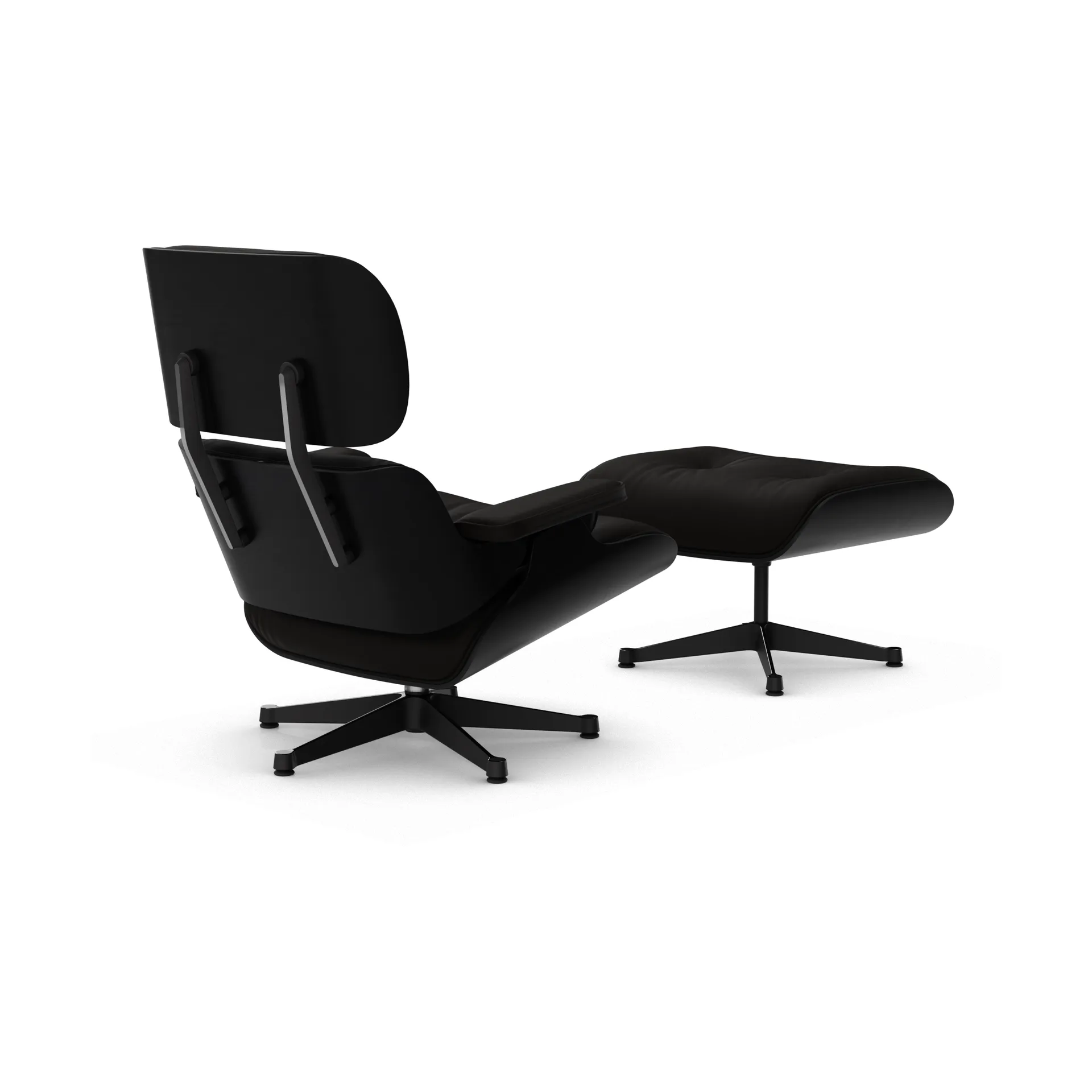Eames Lounge Chair & Ottoman new dimension, 68 Chocolate-27 kastanje svart-pol. steel-black Vitra