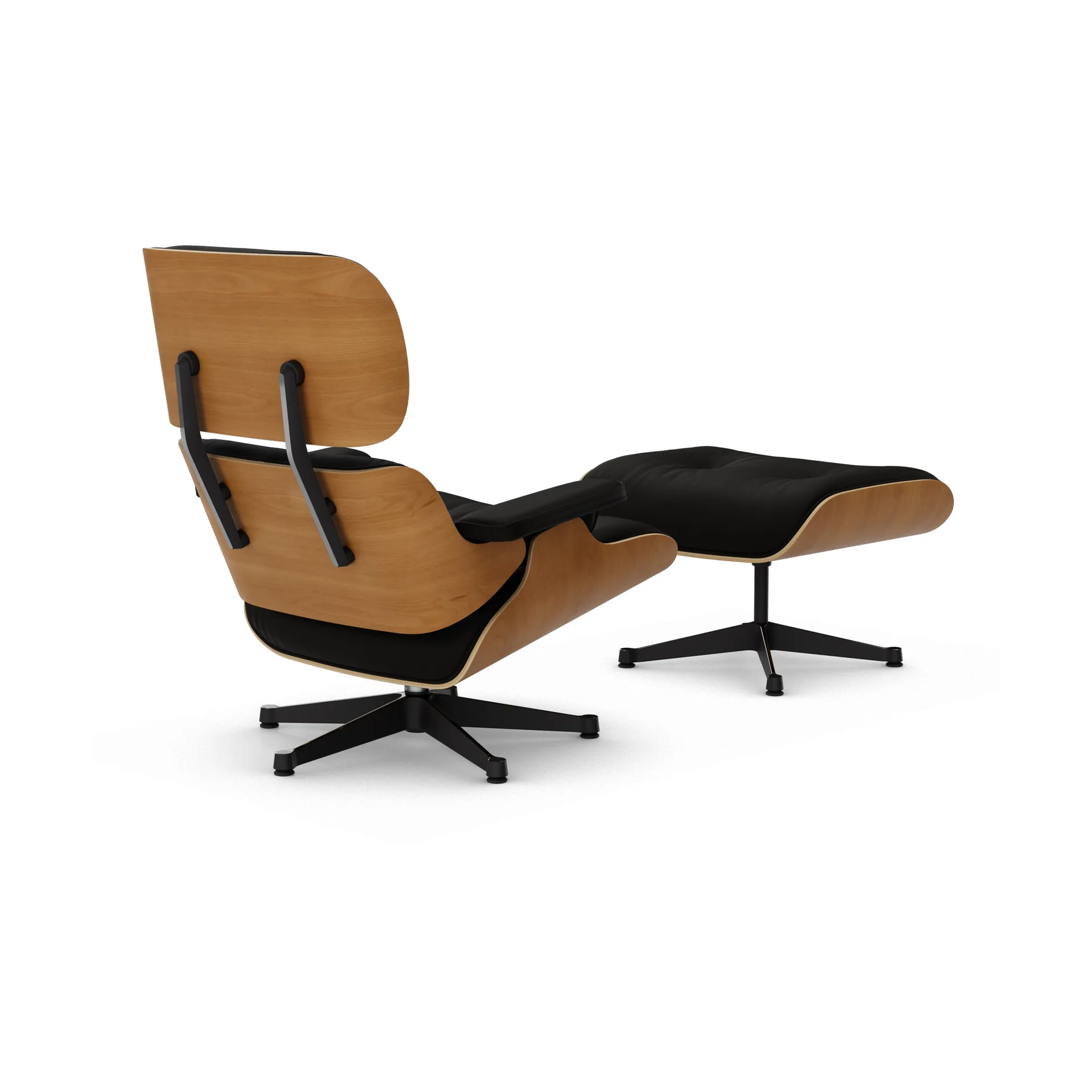 Eames Lounge Chair & Ottoman new dimension, 68 Chocolate-28 cherry natural-pol. steel-black Vitra