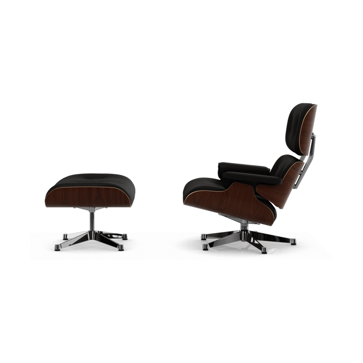 Eames Lounge Chair & Ottoman new dimension, 68 Chocolate-32 valnøtt dark-pol. steel Vitra