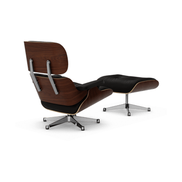 Eames Lounge Chair & Ottoman new dimension - 68 Chocolate-32 valnøtt dark-pol. steel - Vitra