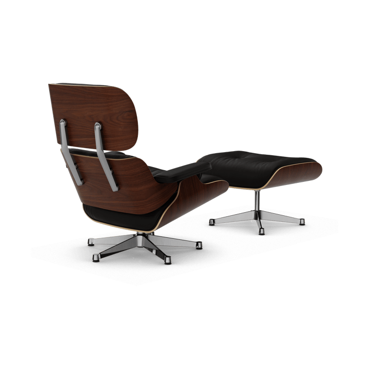 Eames Lounge Chair & Ottoman new dimension, 68 Chocolate-32 valnøtt dark-pol. steel Vitra