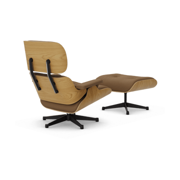 Eames Lounge Chair & Ottoman new dimension - 75 Camel-26 kastanje natural-pol. steel-black - Vitra