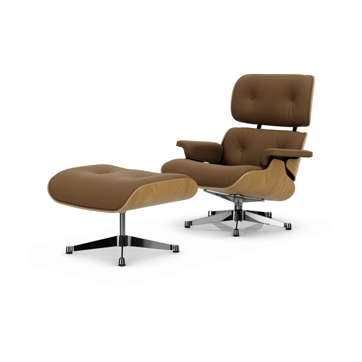 Eames Lounge Chair & Ottoman new dimension - 75 Camel-26 kastanje natural-pol. steel - Vitra
