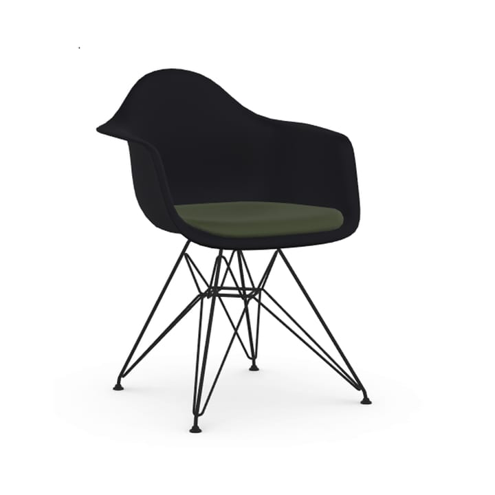 Eames plastic armchair DAR stol trukket forside - Hopsak nero-forest-Basic dark - Vitra