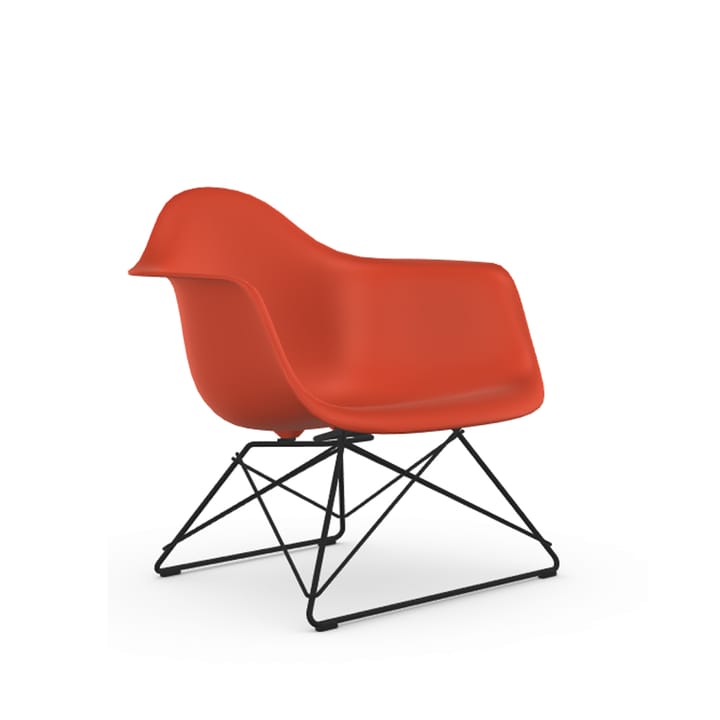 Eames plastic armchair LAR lenestol - Poppy red-Black - Vitra