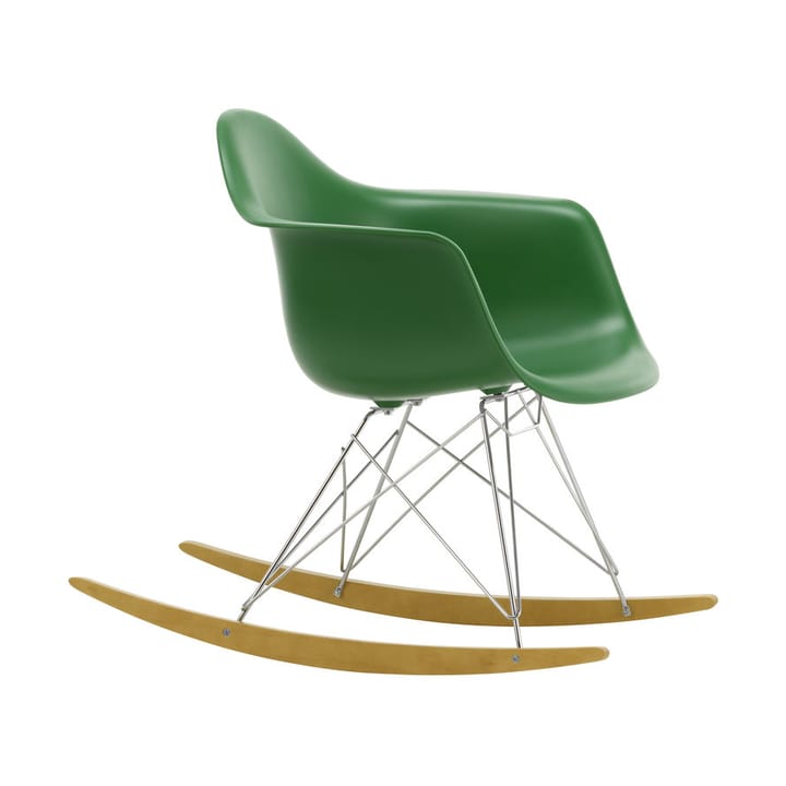 Eames Plastic Armchair RE RAR gyngestol - 17 emerald -chrome-golden maple - Vitra