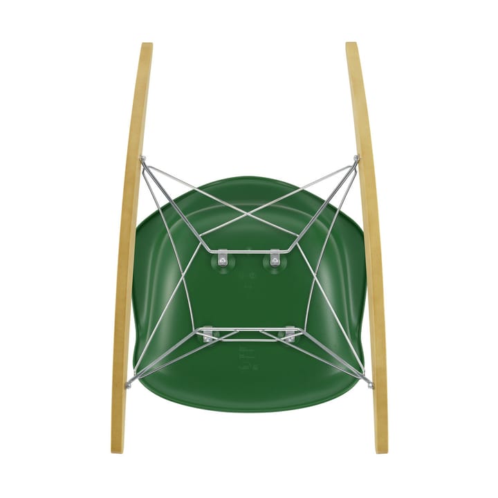 Eames Plastic Armchair RE RAR gyngestol, 17 emerald -chrome-golden maple Vitra