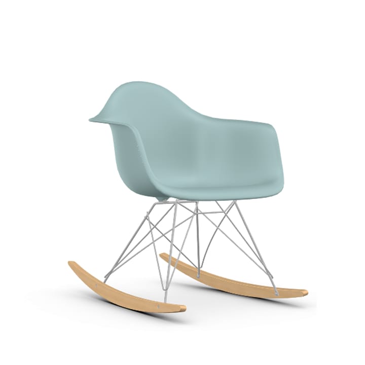Eames Plastic Armchair RE RAR gyngestol - 23 ice grey-chrome-golden maple - Vitra