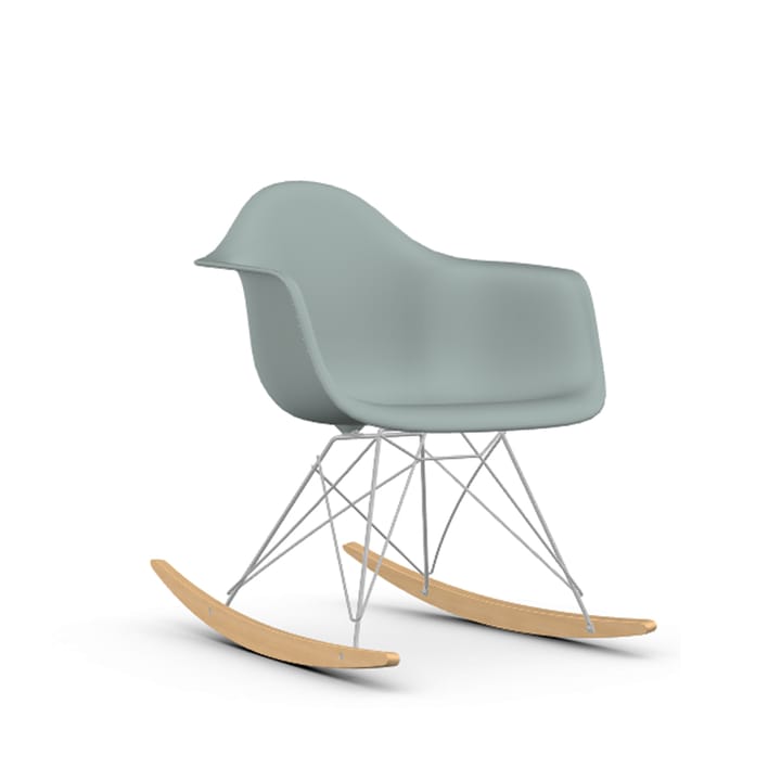 Eames Plastic Armchair RE RAR gyngestol - 24 light grey-krom-golden maple - Vitra