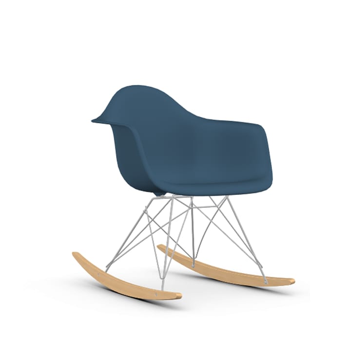 Eames Plastic Armchair RE RAR gyngestol - 83 sea blue-chrome-golden maple - Vitra