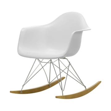Eames Plastic Armchair RE RAR gyngestol - 85 cotton white-chrome-golden maple - Vitra