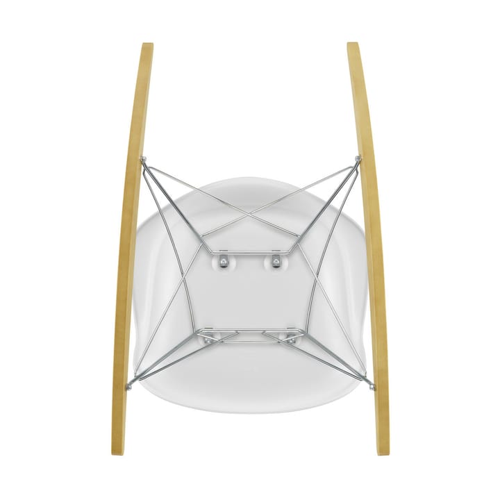Eames Plastic Armchair RE RAR gyngestol, 85 cotton white-chrome-golden maple Vitra