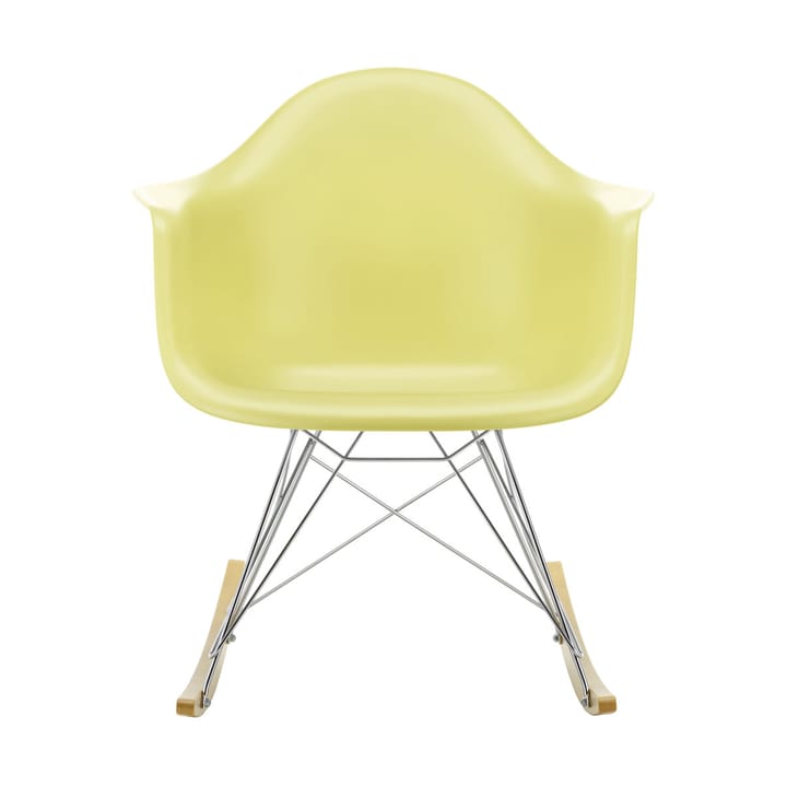 Eames Plastic Armchair RE RAR gyngestol, 92 sitron-chrome-golden maple Vitra