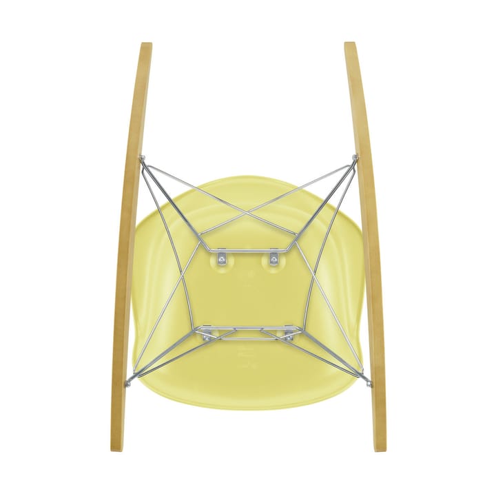 Eames Plastic Armchair RE RAR gyngestol, 92 sitron-chrome-golden maple Vitra