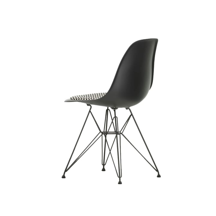 Eames plastic side chair DSR stol polstret sete, Black-Checkered-Black Vitra