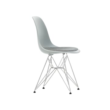 Eames plastic side chair DSR stol polstret sete - Light grey-Hopsak 23-Chrome - Vitra