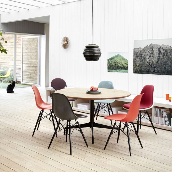 Eames plastic side chair DSR stol polstret sete, Sea blue-Hopsak 22-Chrome Vitra