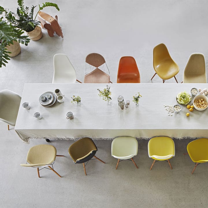 Eames plastic side chair DSW askben polstret sete, Light gray-Hopsak 23 Vitra