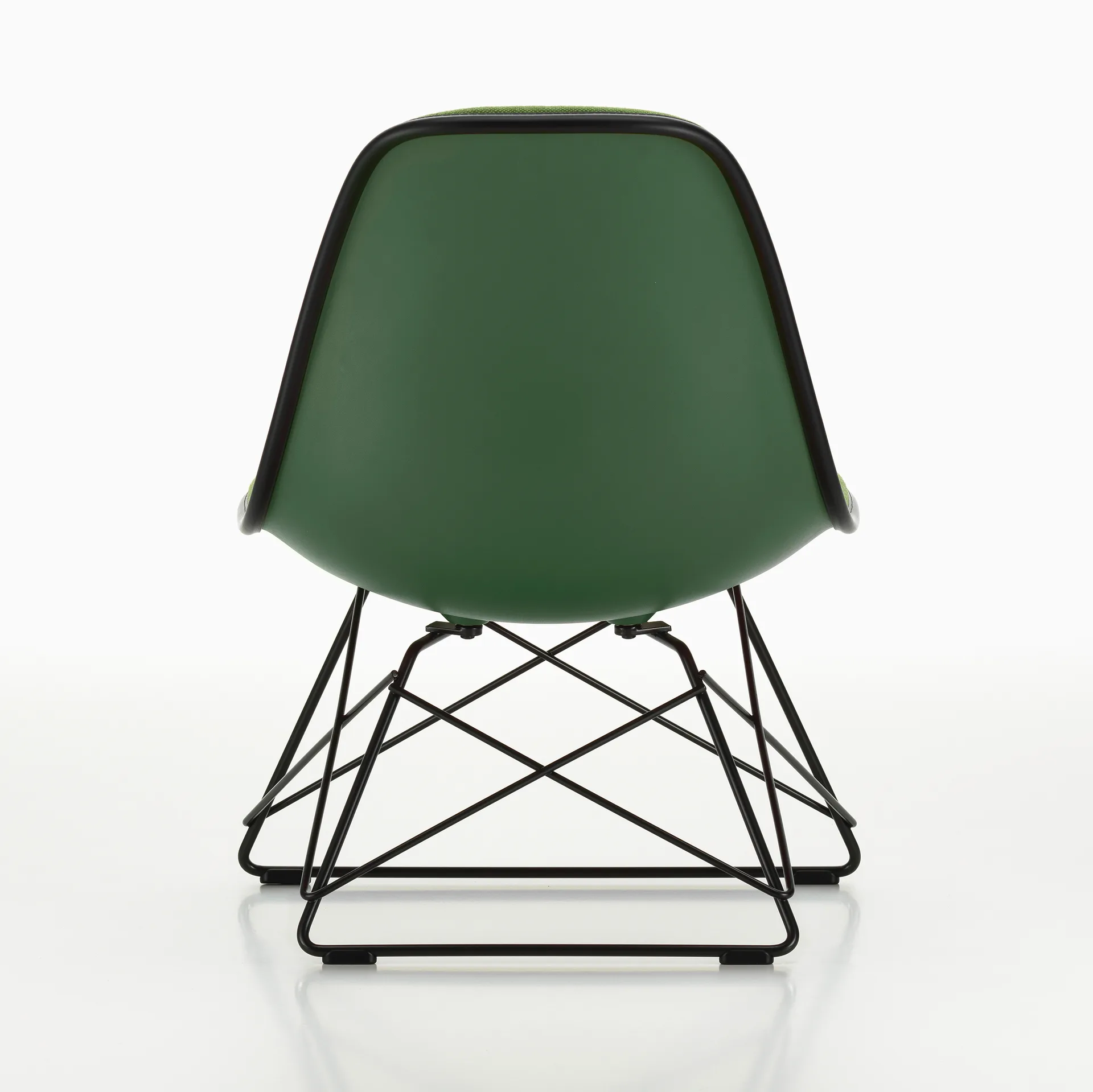 Eames Plastic Side Chair LSR fullt polstret, Forest-deep black-d.grey Vitra