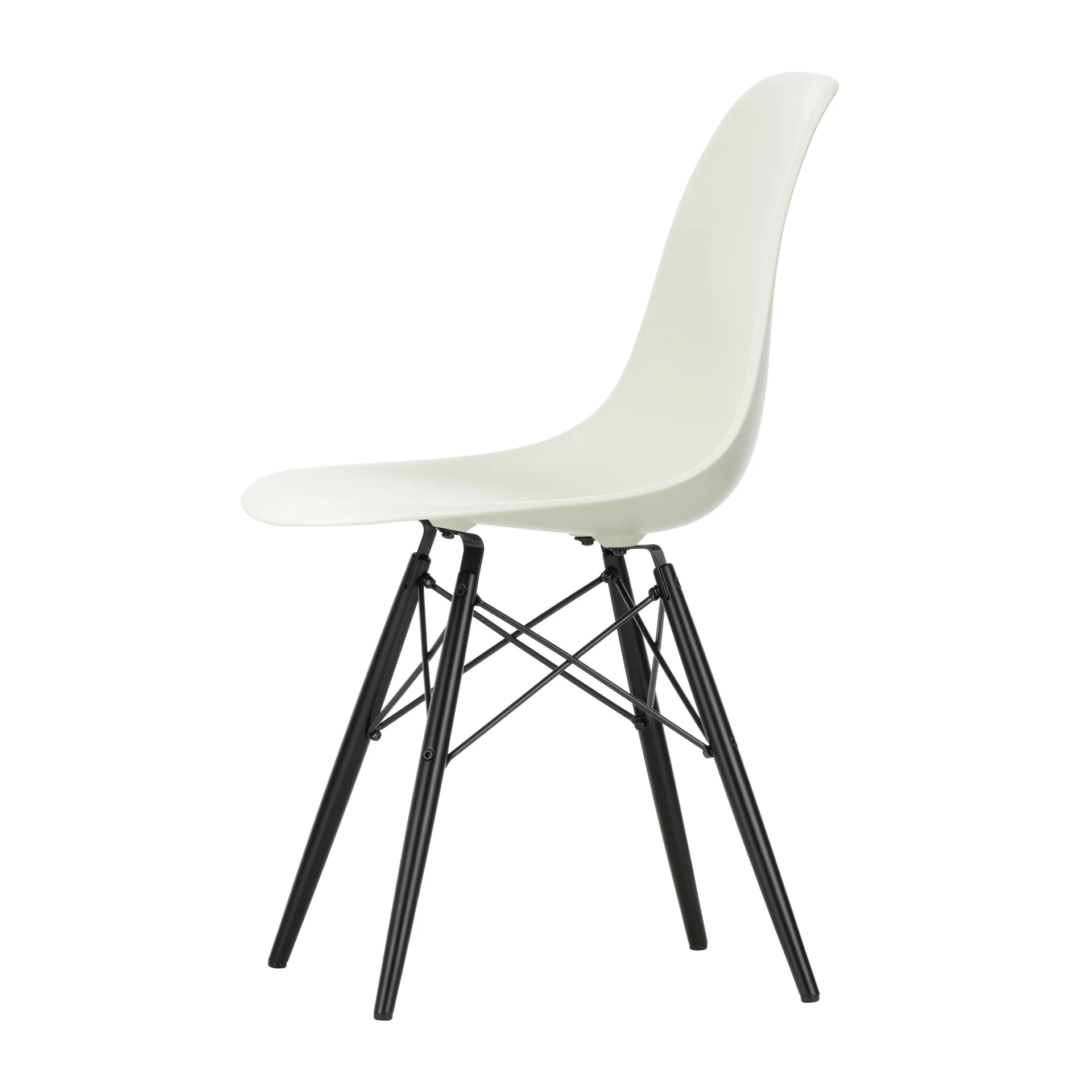 Eames Plastic Side Chair RE DSW stol, 11 pebble-black lønn Vitra
