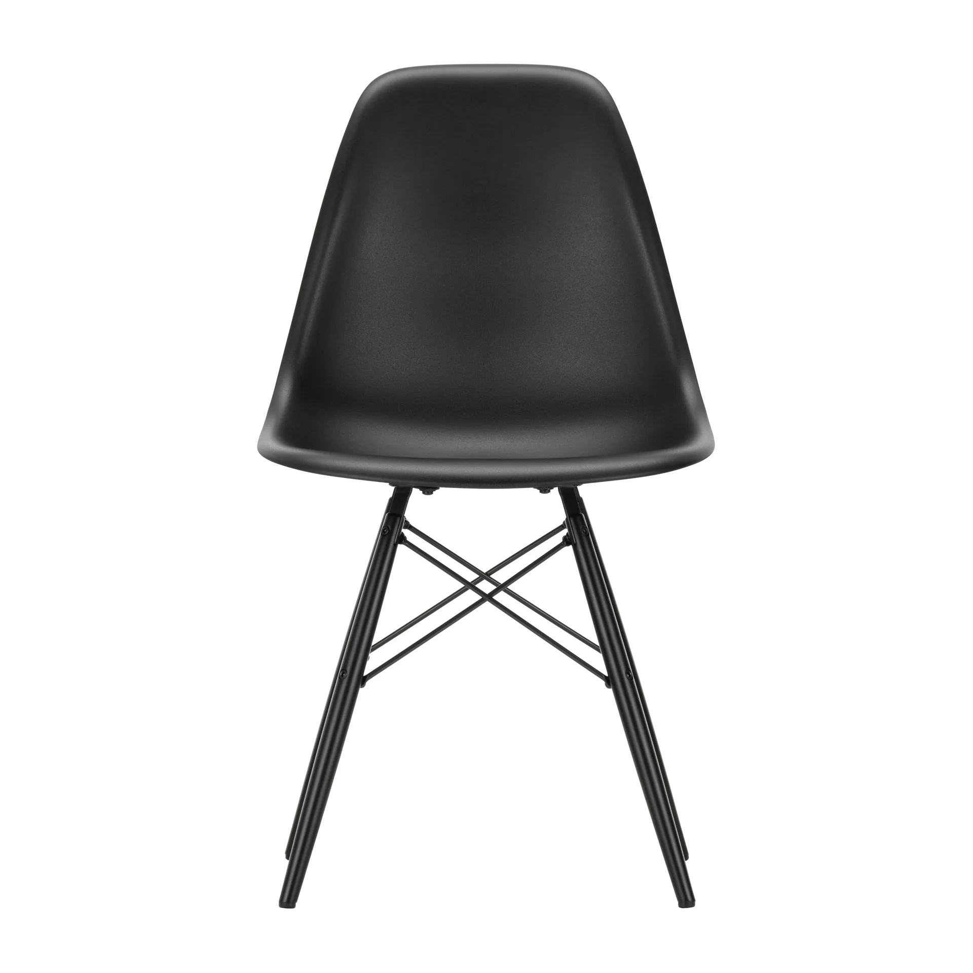Eames Plastic Side Chair RE DSW stol, 12 deep black-black lønn Vitra