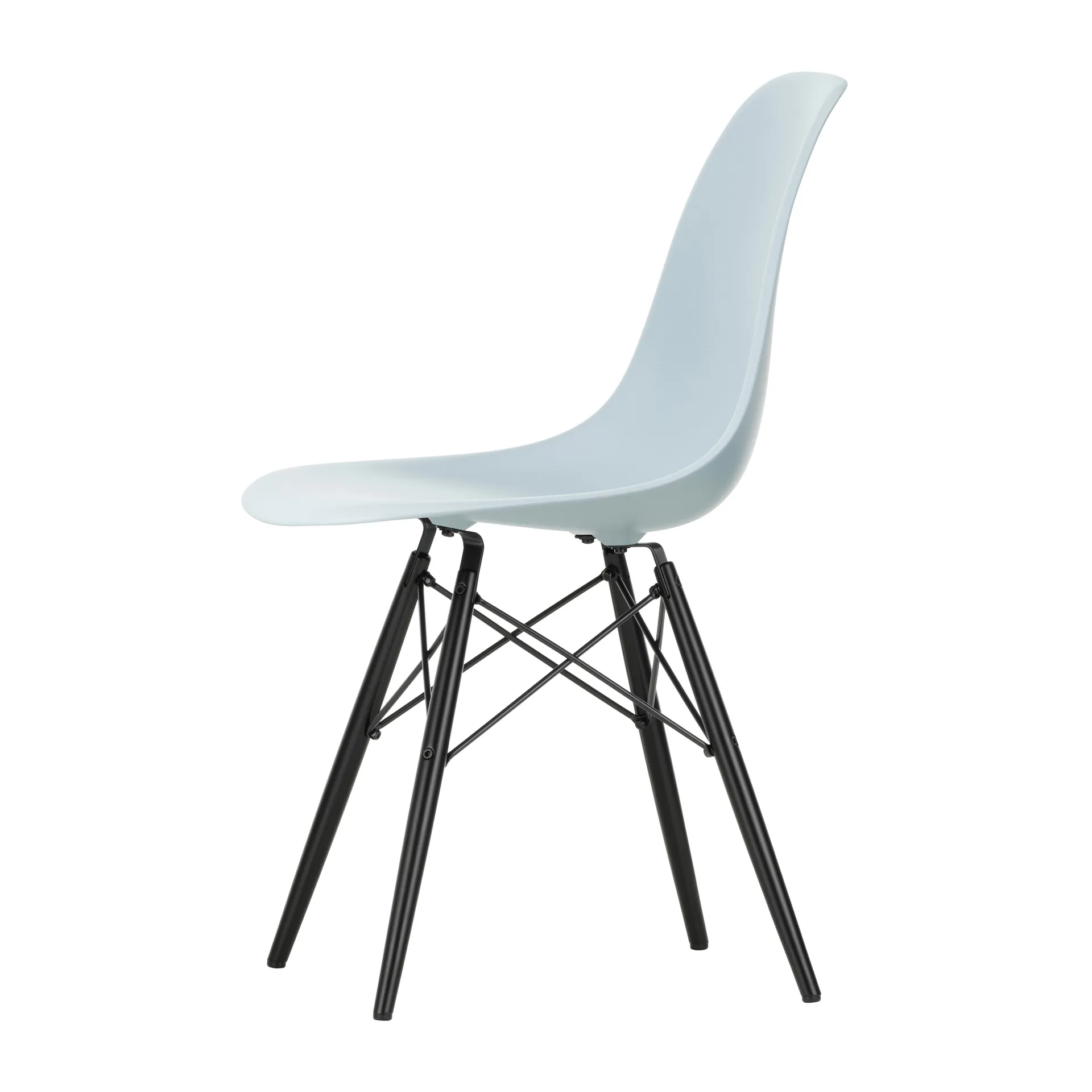 Eames Plastic Side Chair RE DSW stol, 23 ice grey-black lønn Vitra