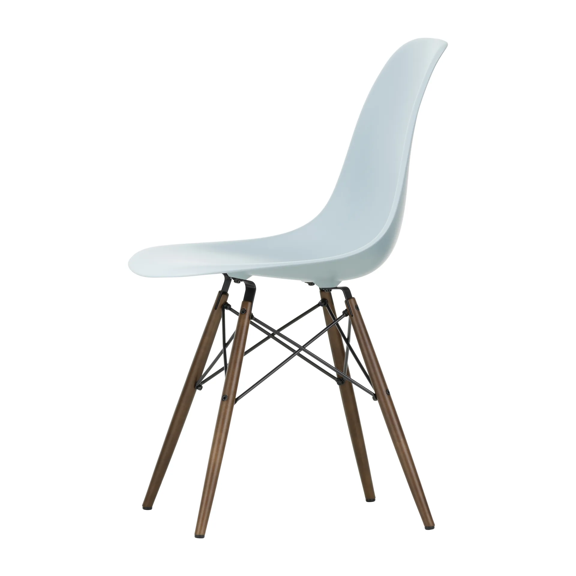 Eames Plastic Side Chair RE DSW stol, 23 ice grey-dark maple Vitra