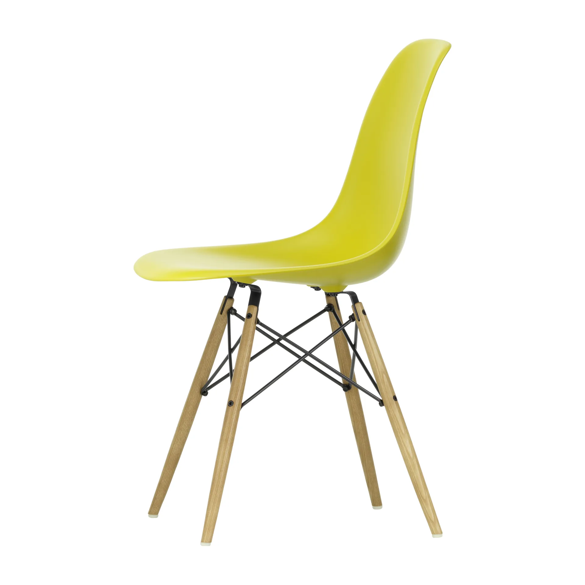 Eames Plastic Side Chair RE DSW stol, 34 mustard-ash Vitra