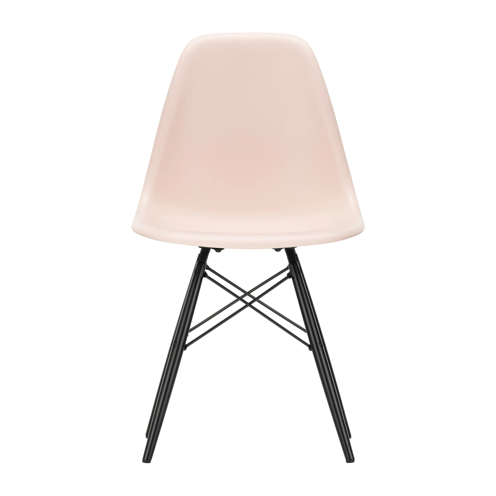 Eames Plastic Side Chair RE DSW stol, 41 pale rose-black lønn Vitra