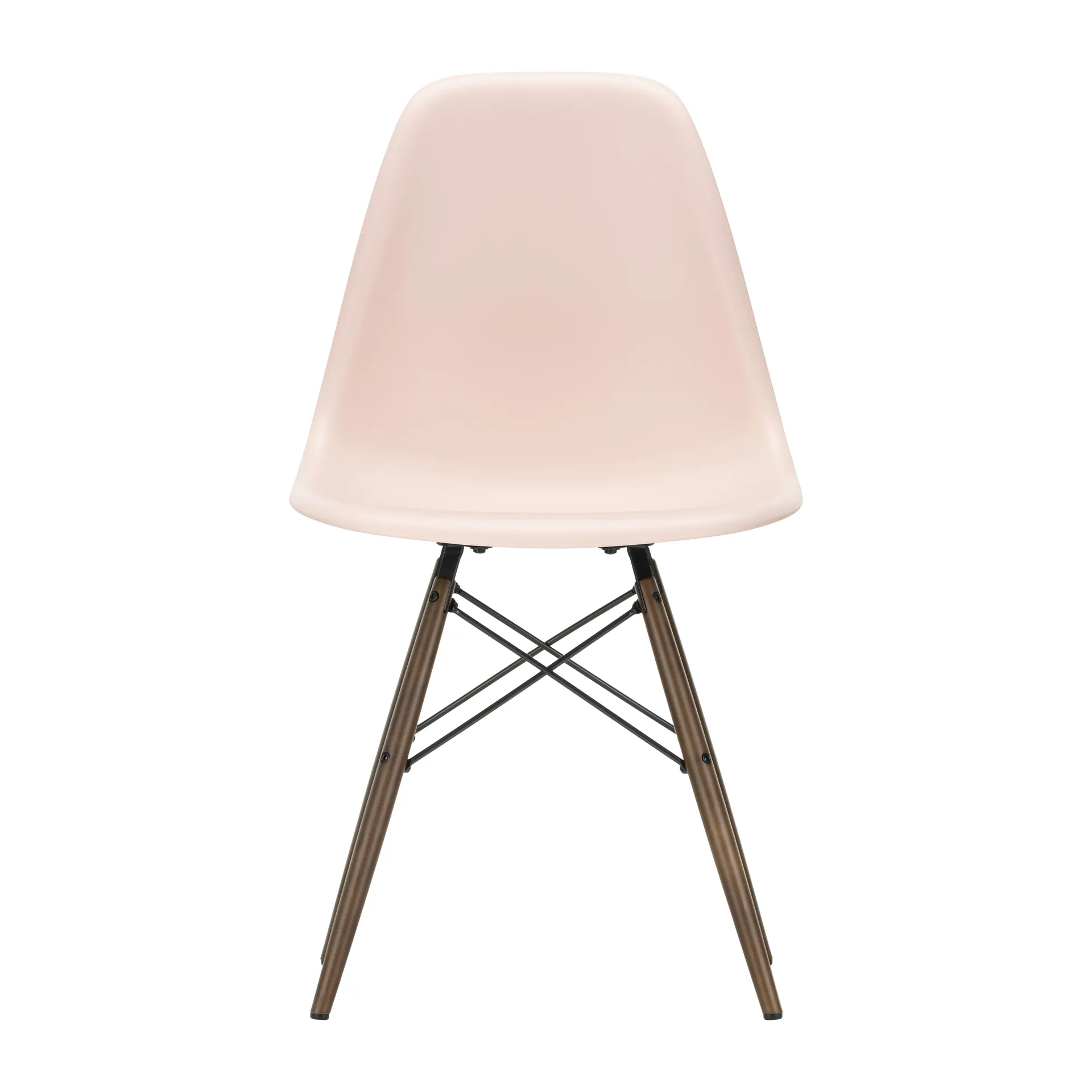 Eames Plastic Side Chair RE DSW stol, 41 pale rose-dark maple Vitra