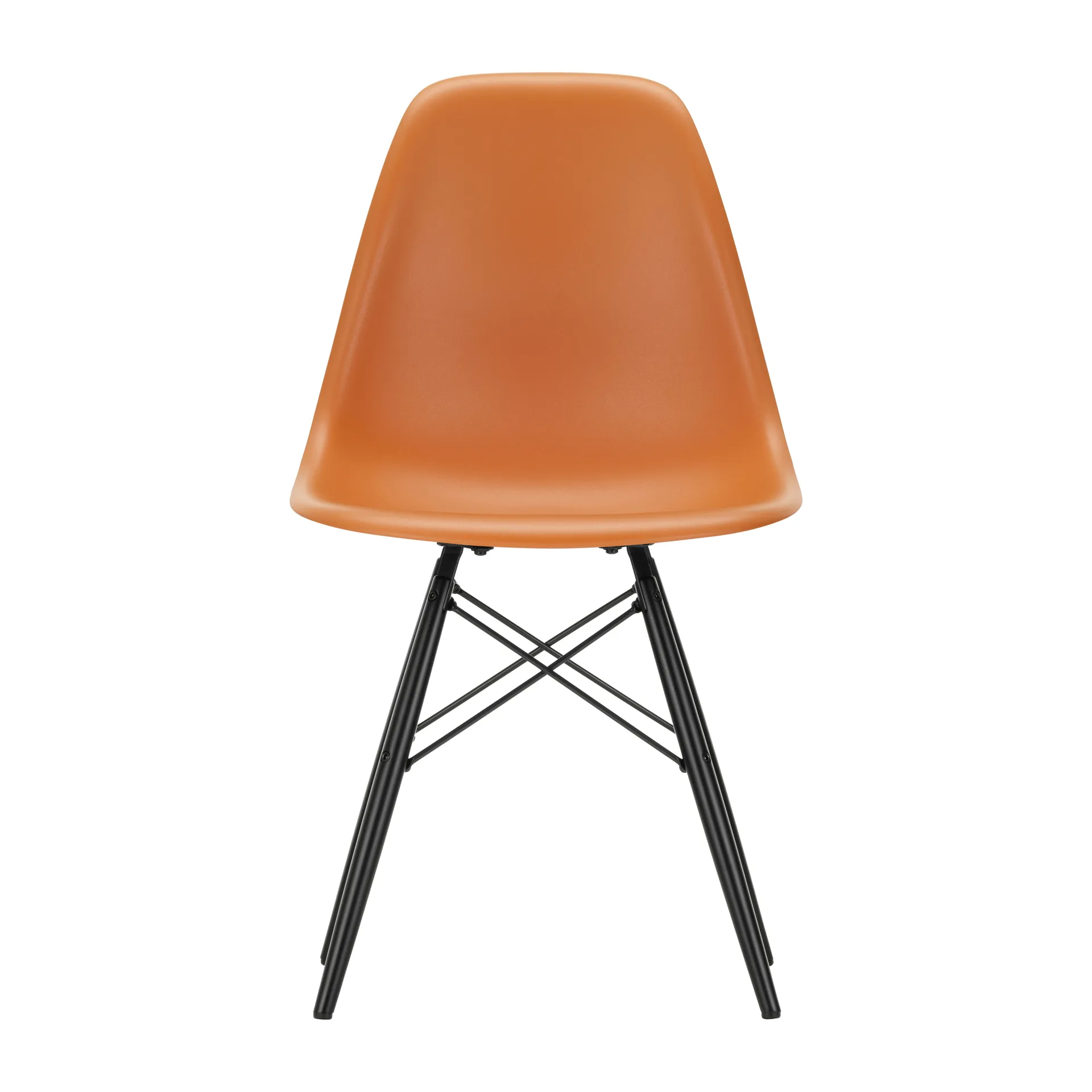 Eames Plastic Side Chair RE DSW stol, 43 rusty orange-svart lønn Vitra
