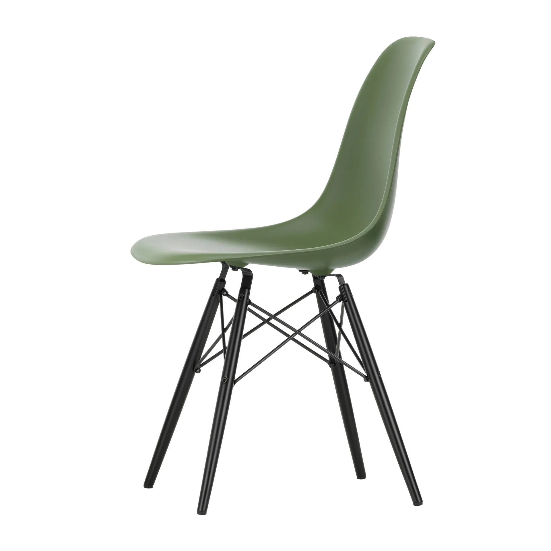 Eames Plastic Side Chair RE DSW stol, 48 forest-black maple Vitra