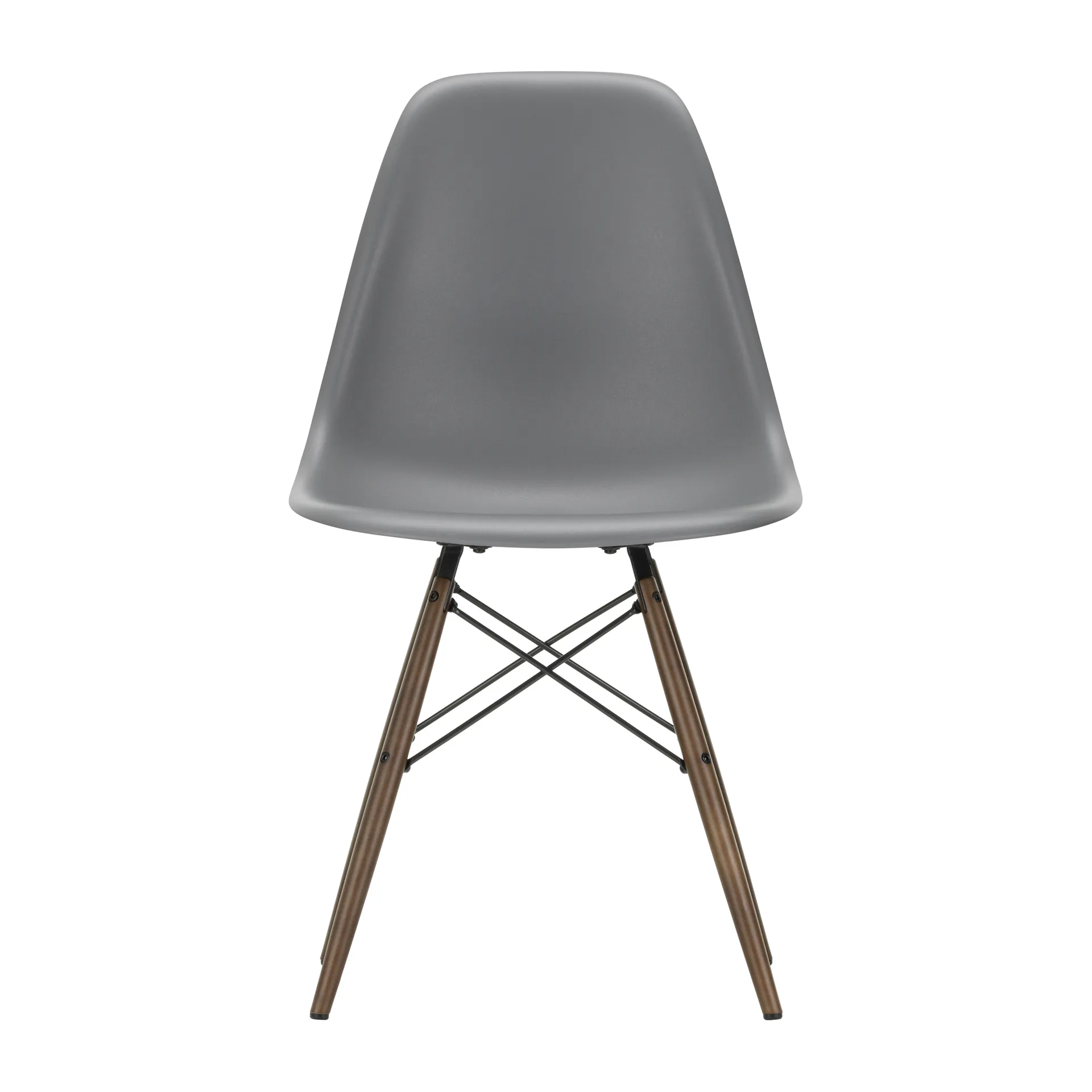 Eames Plastic Side Chair RE DSW stol, 56 granite grey-dark maple Vitra