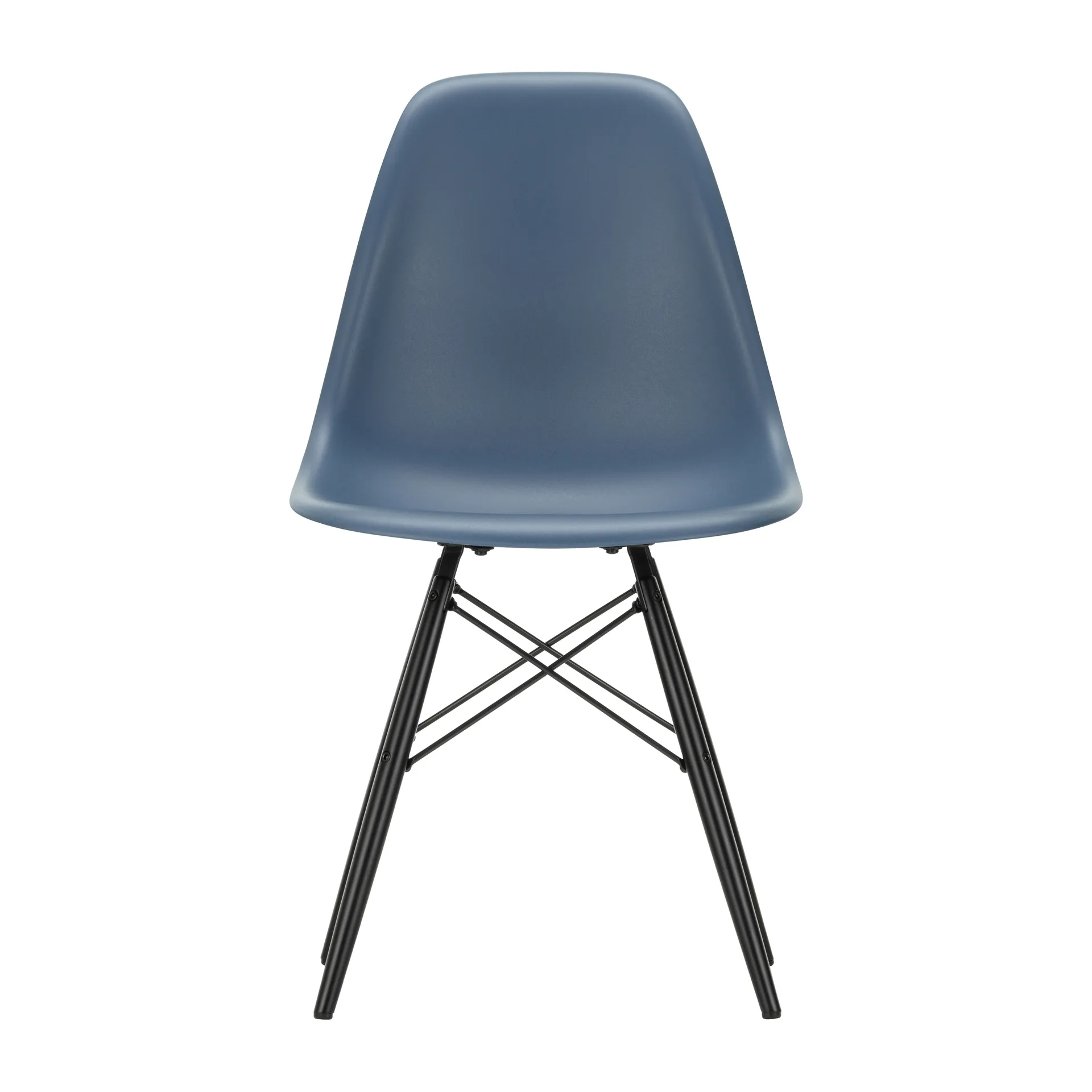 Eames Plastic Side Chair RE DSW stol, 83 sea blue-black lønn Vitra